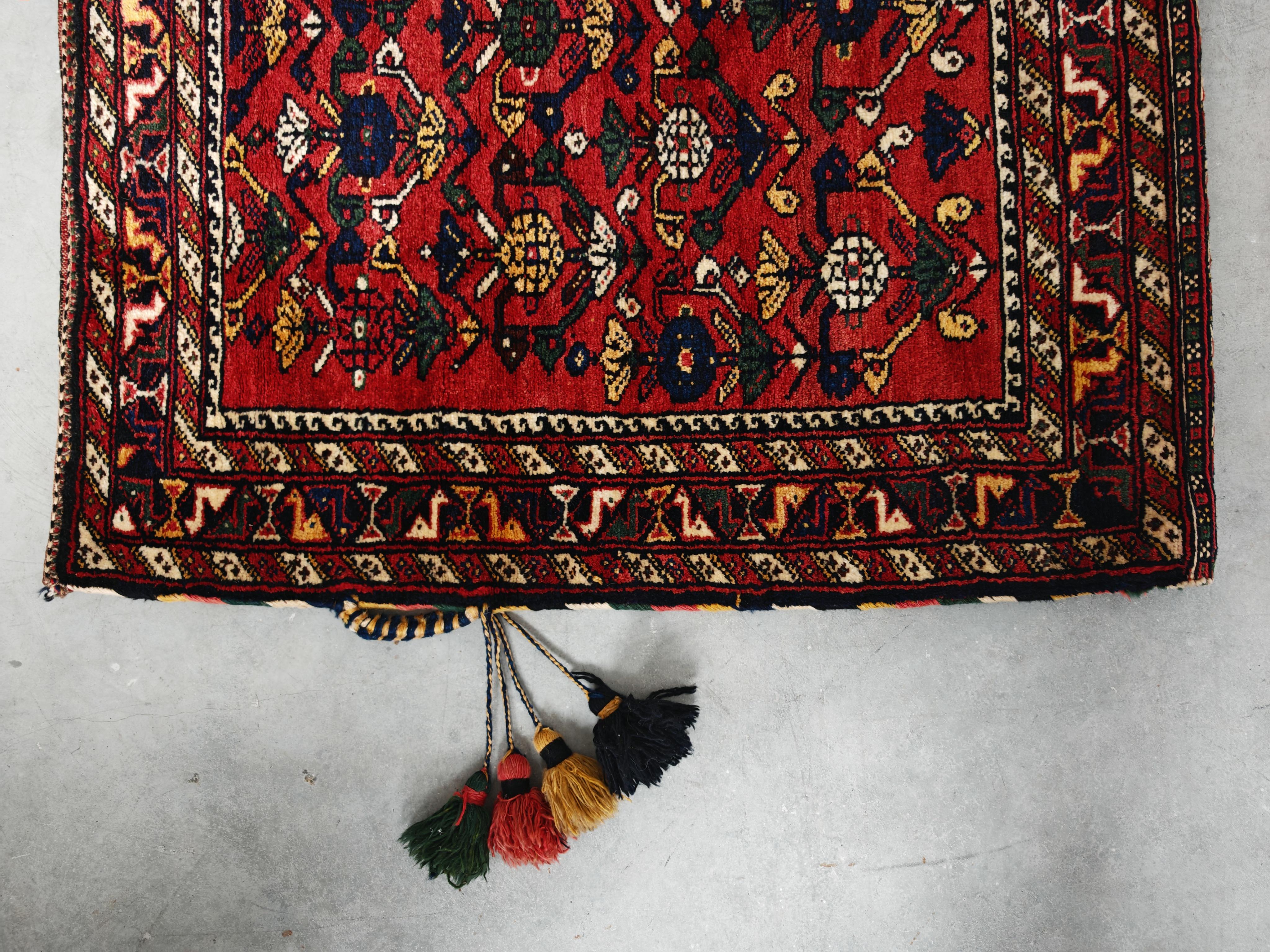 Afghan Big Single Jual, handgewebte Tribal-Tasche oder Bodenkissenbezug, 1950er Jahre (Wolle) im Angebot