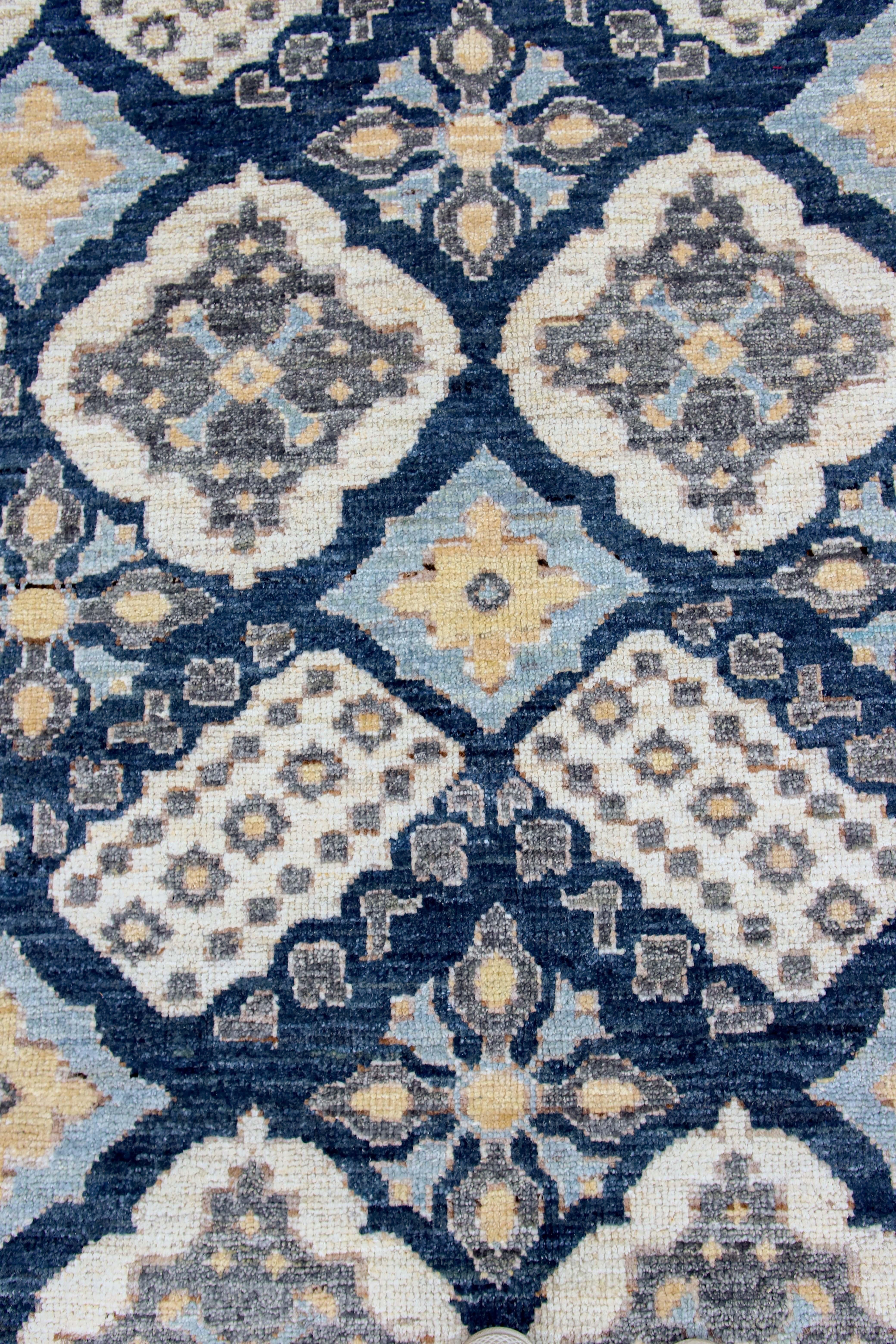 Afghan Blue Rug In Excellent Condition For Sale In Los Angeles, CA