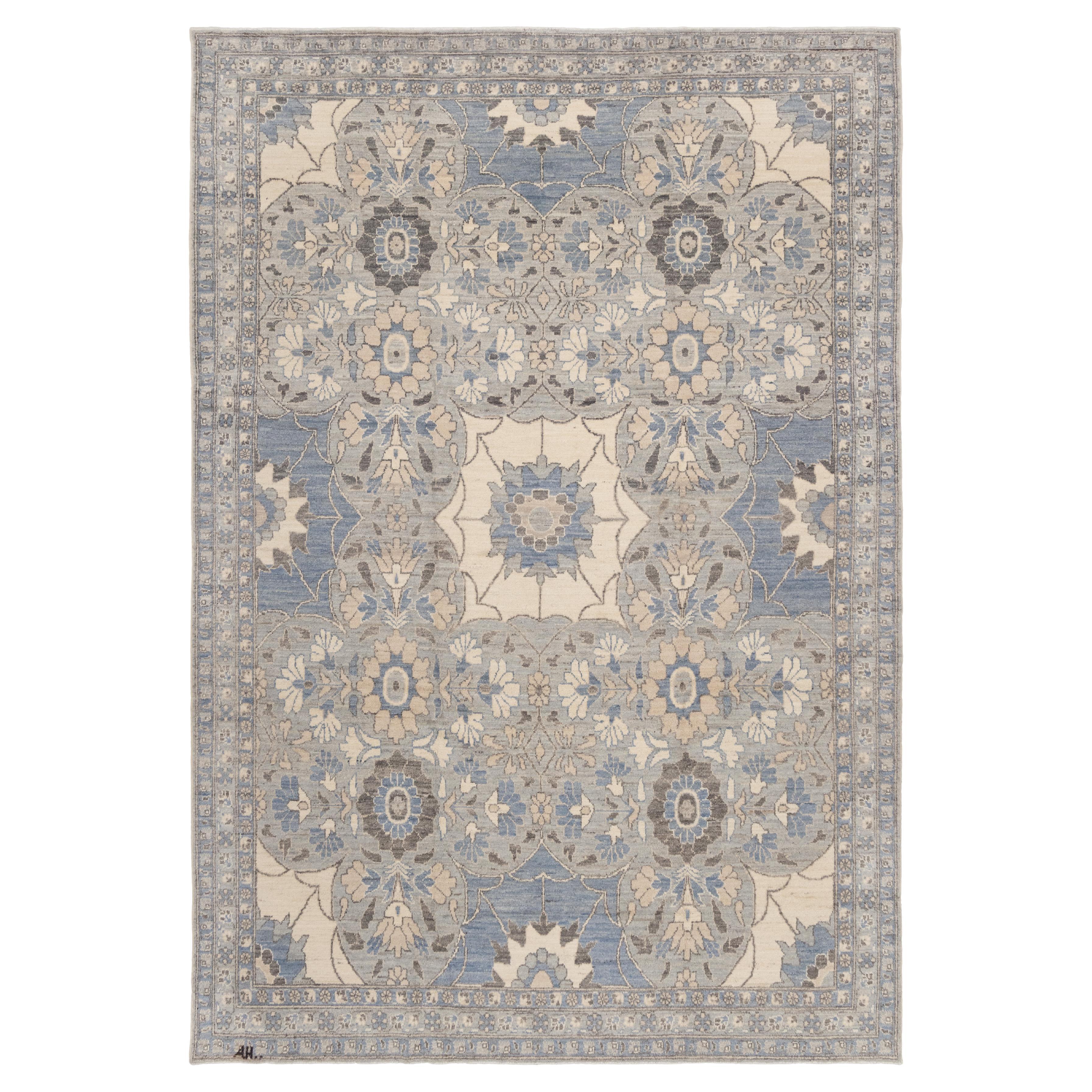 Afghan Blue Transitional Teppich