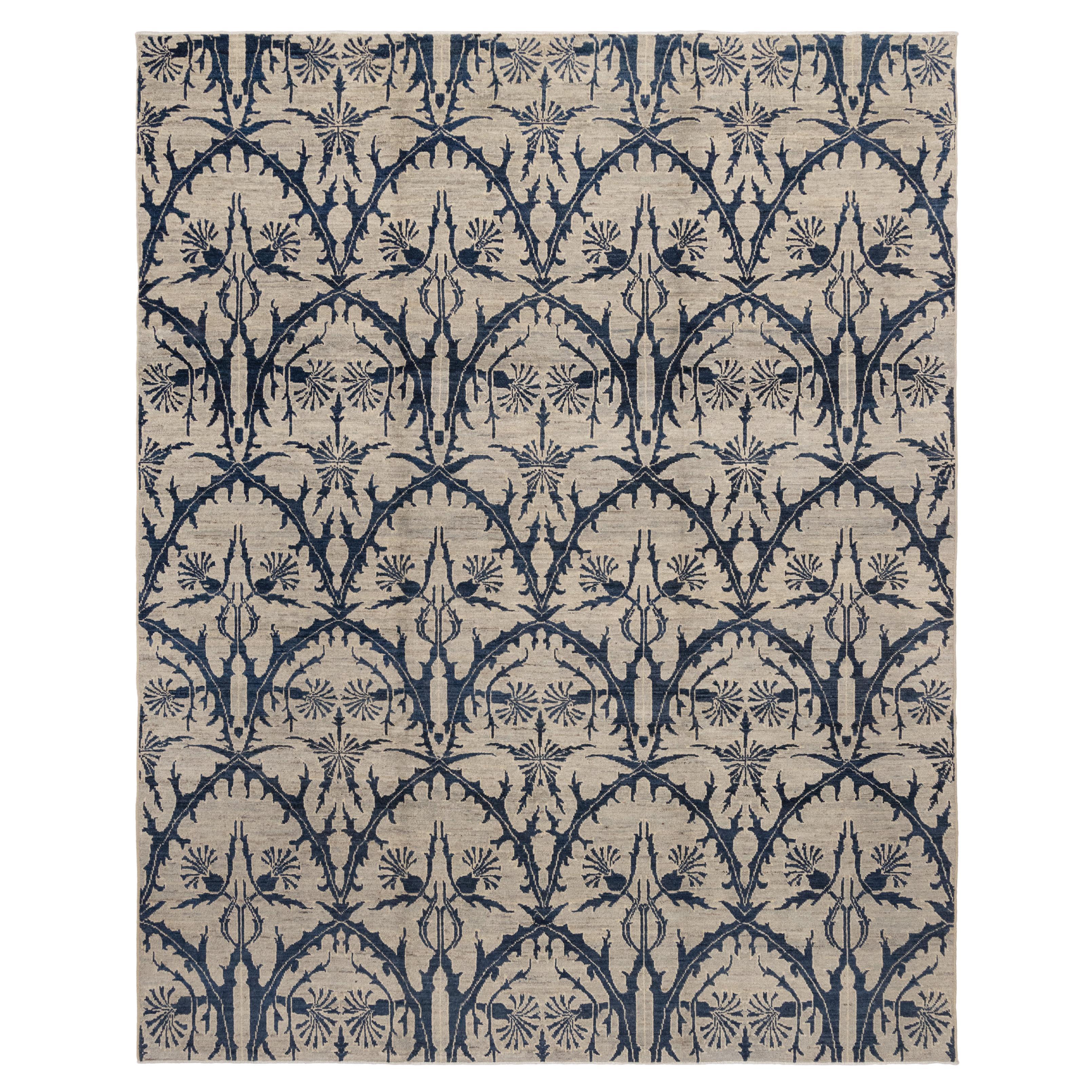 Afghan Blue Transitional Teppich