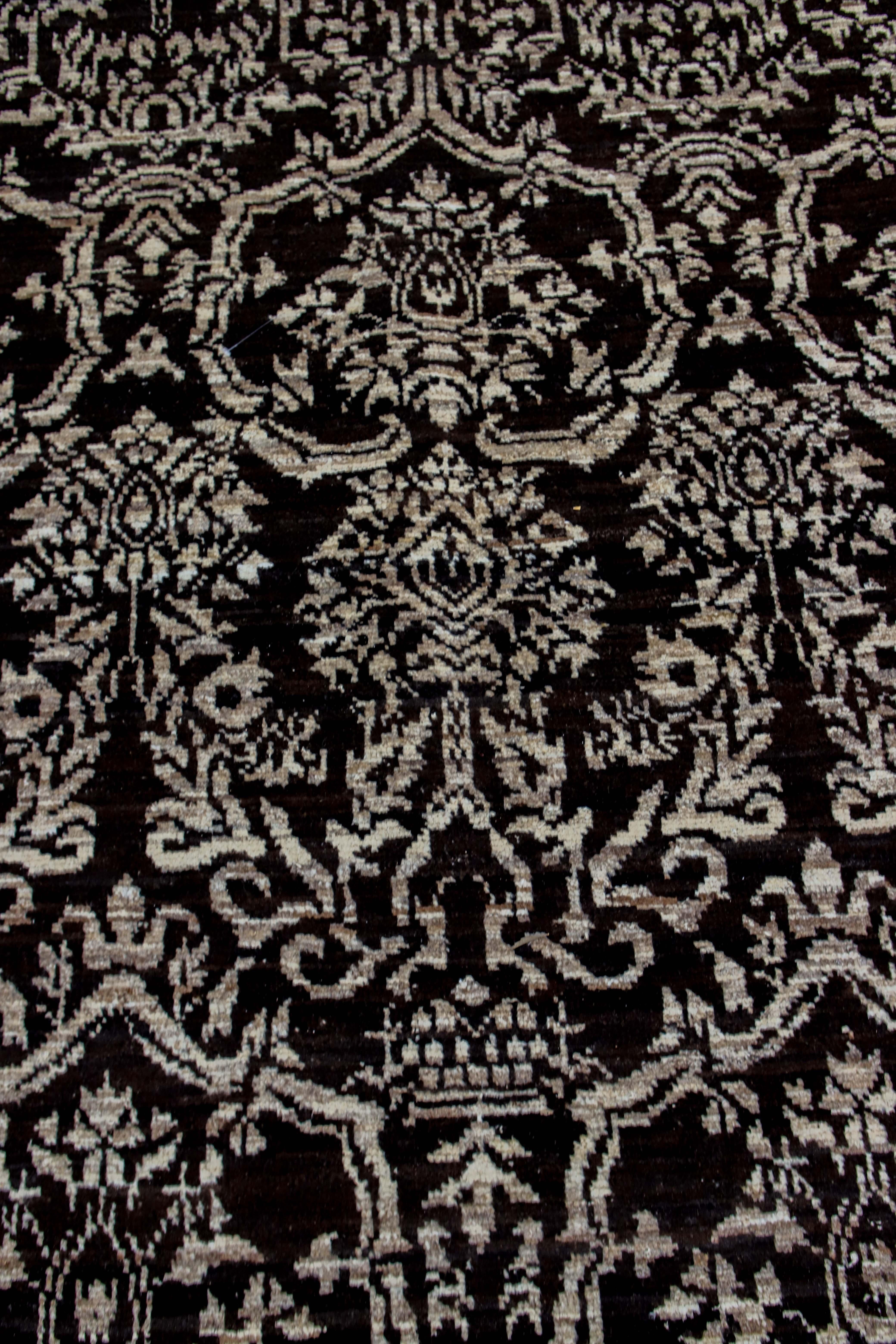 Afghan Brown Transitional Rug In Excellent Condition For Sale In Los Angeles, CA