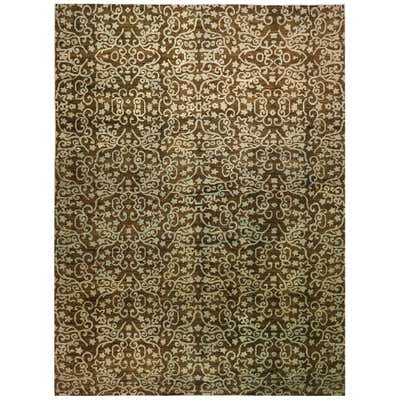 abc carpet Brown Zameen Transitional Wool Rug - 5'10