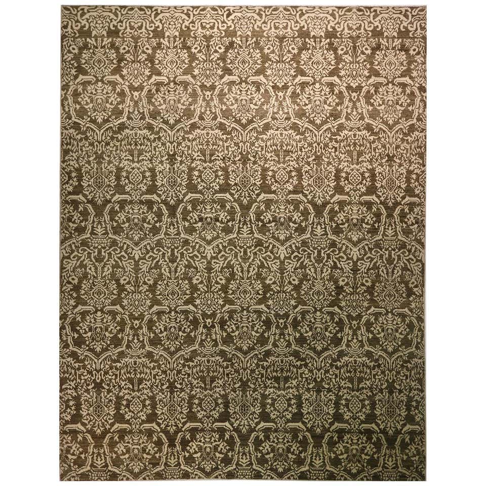 abc carpet Brown Zameen Transitional Wool Rug - 8'6