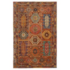 Tappeto afgano in lana annodato a mano, stile tribale caucasico, 3'2" x 4'10"