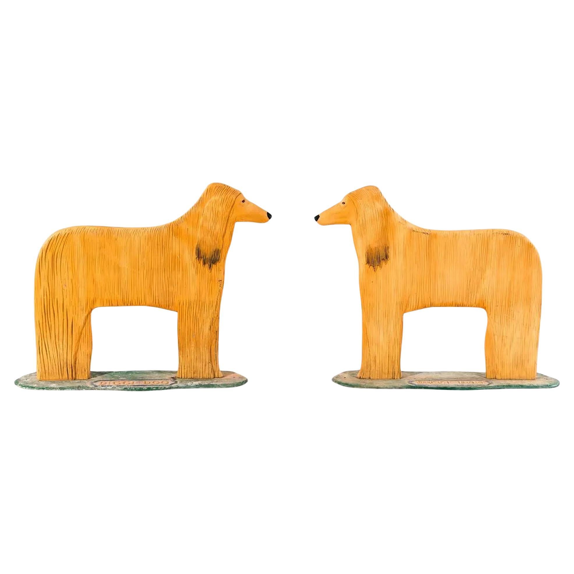 Afghan Dog Sculptures, by Stephen Huneck, Vermont, 1991, Signed and Dated