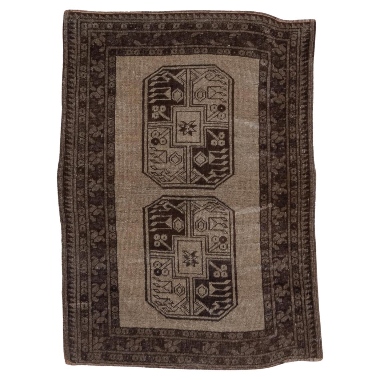 Afghan Double Motif Rug in Midnight Sand  For Sale