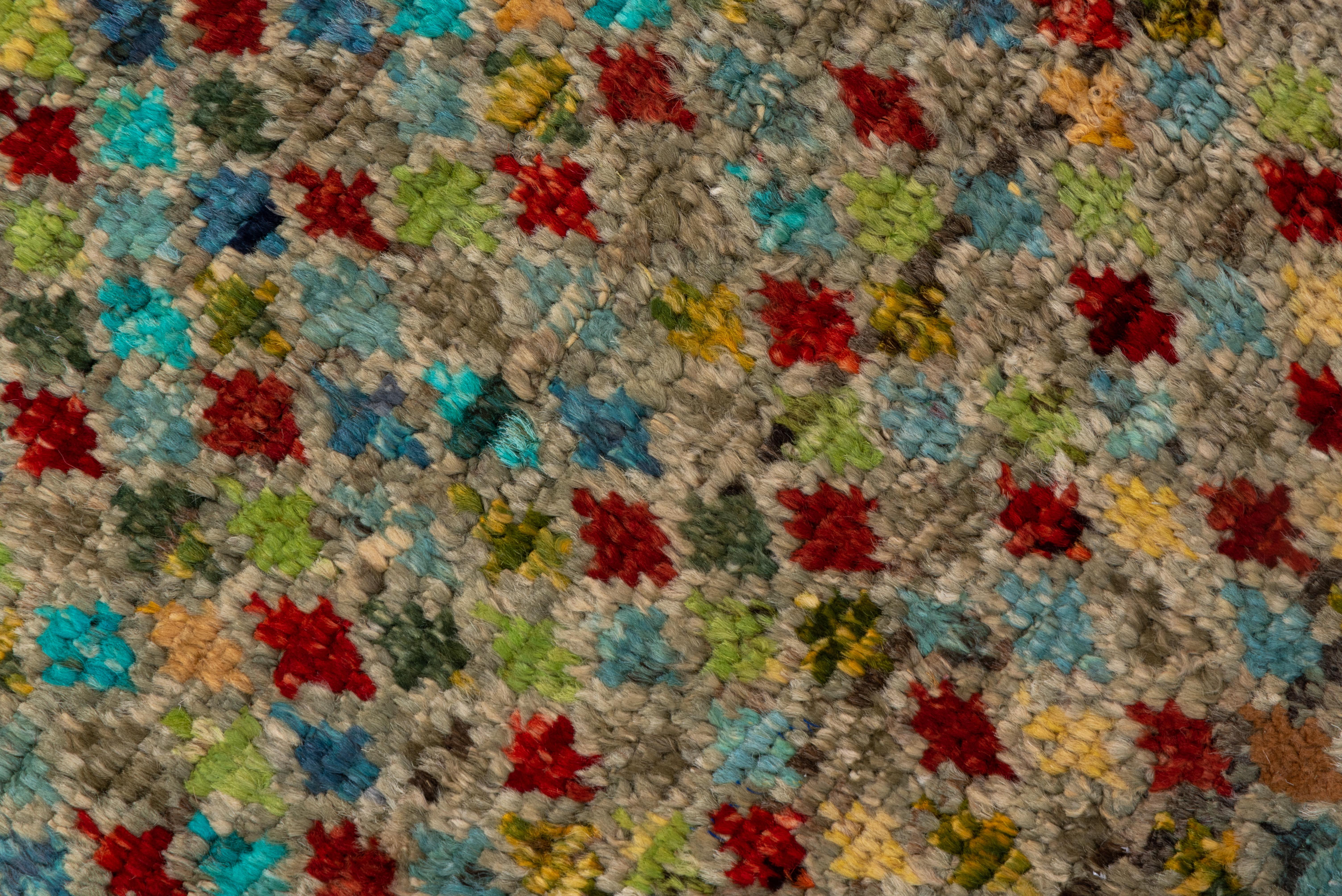 Afghanischer Gabbeh-Teppich mit Diamantmuster, farbenfroh (Handgeknüpft) im Angebot