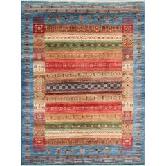 Afghan Gabbeh Tribal Hand-Knotted Wool Rug, 6'10" x 9'5"