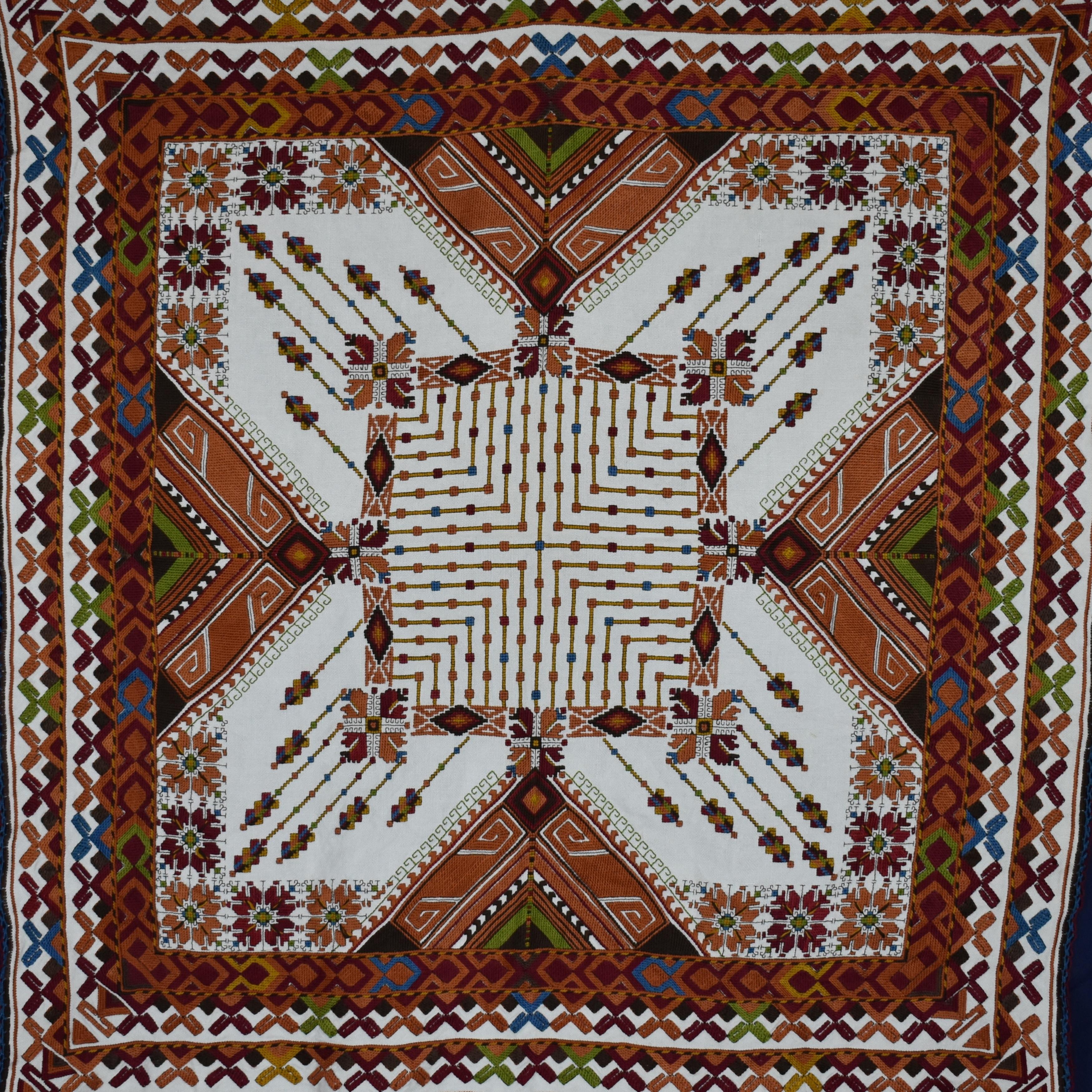 Silk Afghan, Hazara Embroidered Panel For Sale
