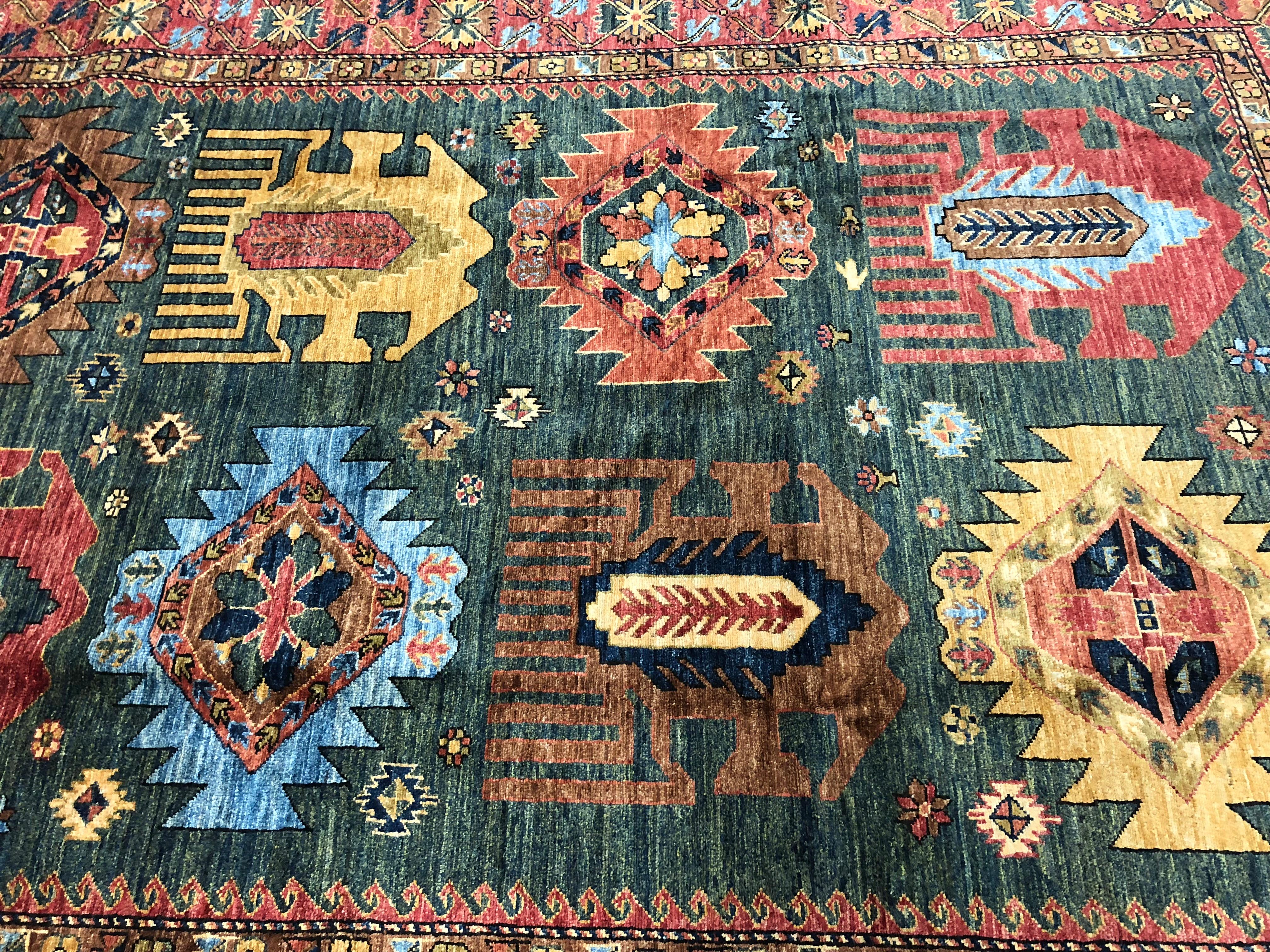 Hand-Woven Afghan Kazak For Sale