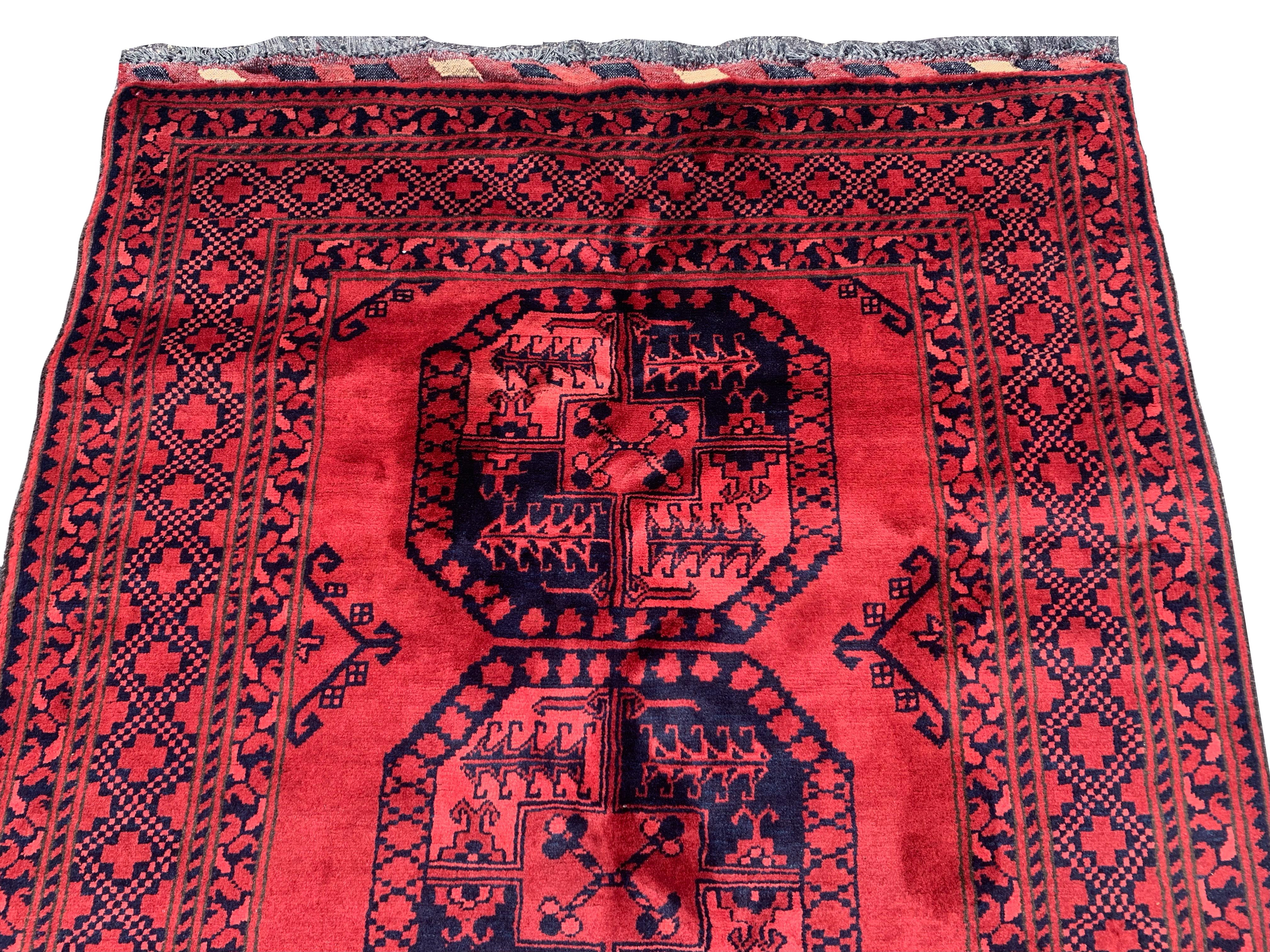 Hand-Knotted Afghan Khal Mohamdi Bukhara For Sale