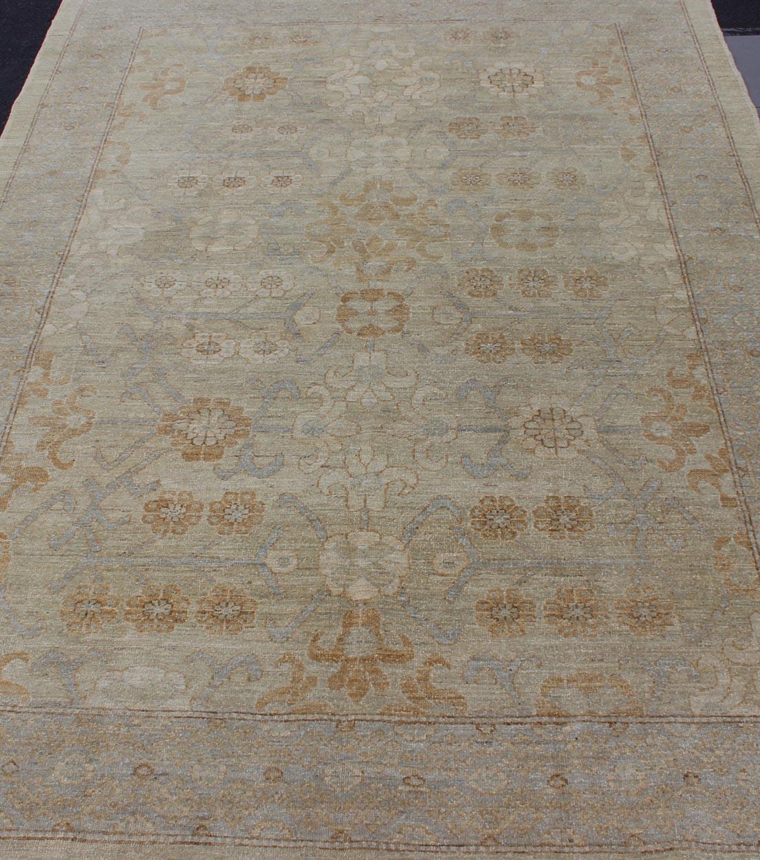 Feiner moderner Khotan-Teppich aus Afghanistan mit durchgehendem geometrischem Muster im Angebot 3