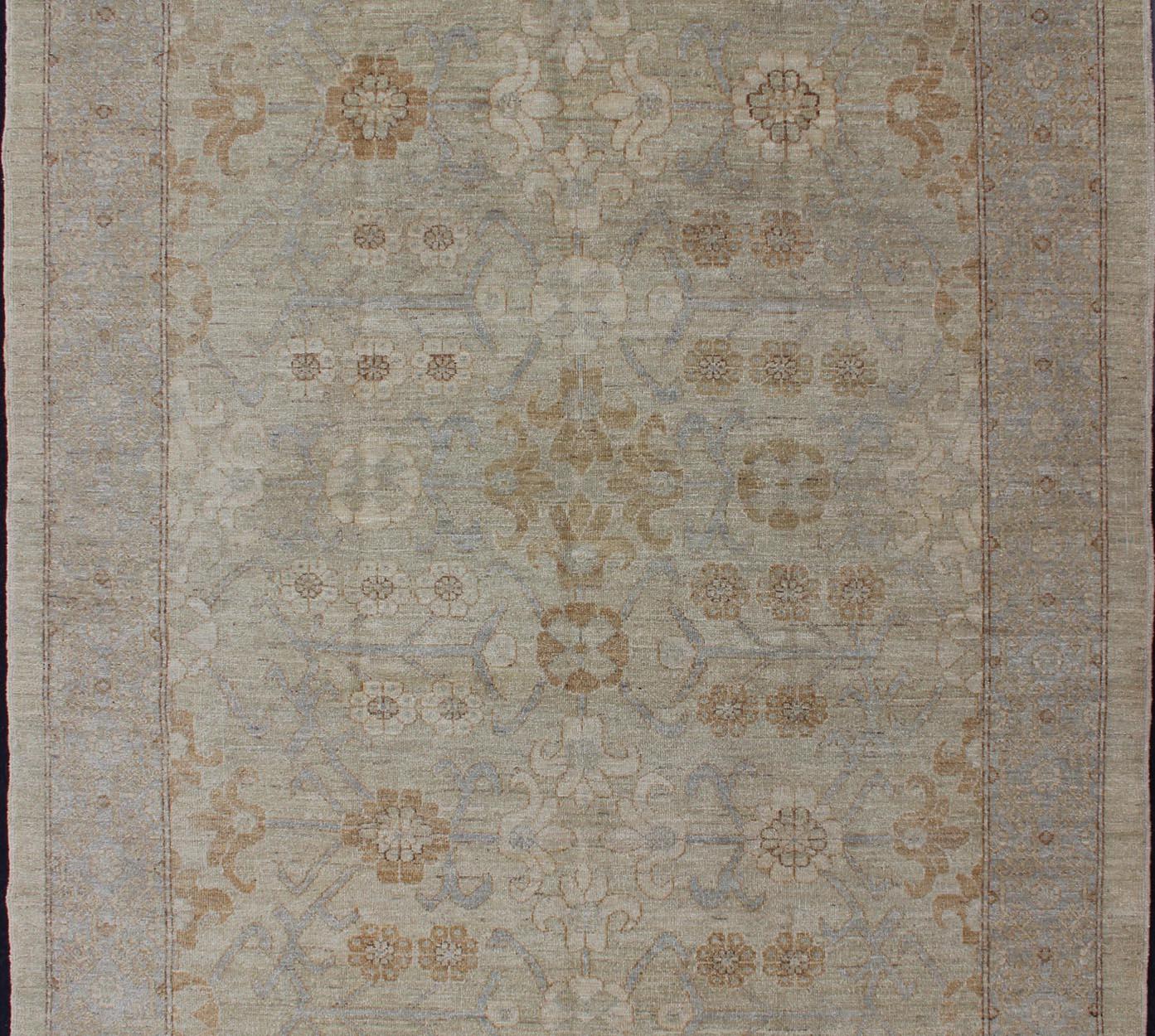 Hand-Knotted Fine Afghanistan Made Modern Khotan Rug With All-Over Geometric Pattern For Sale