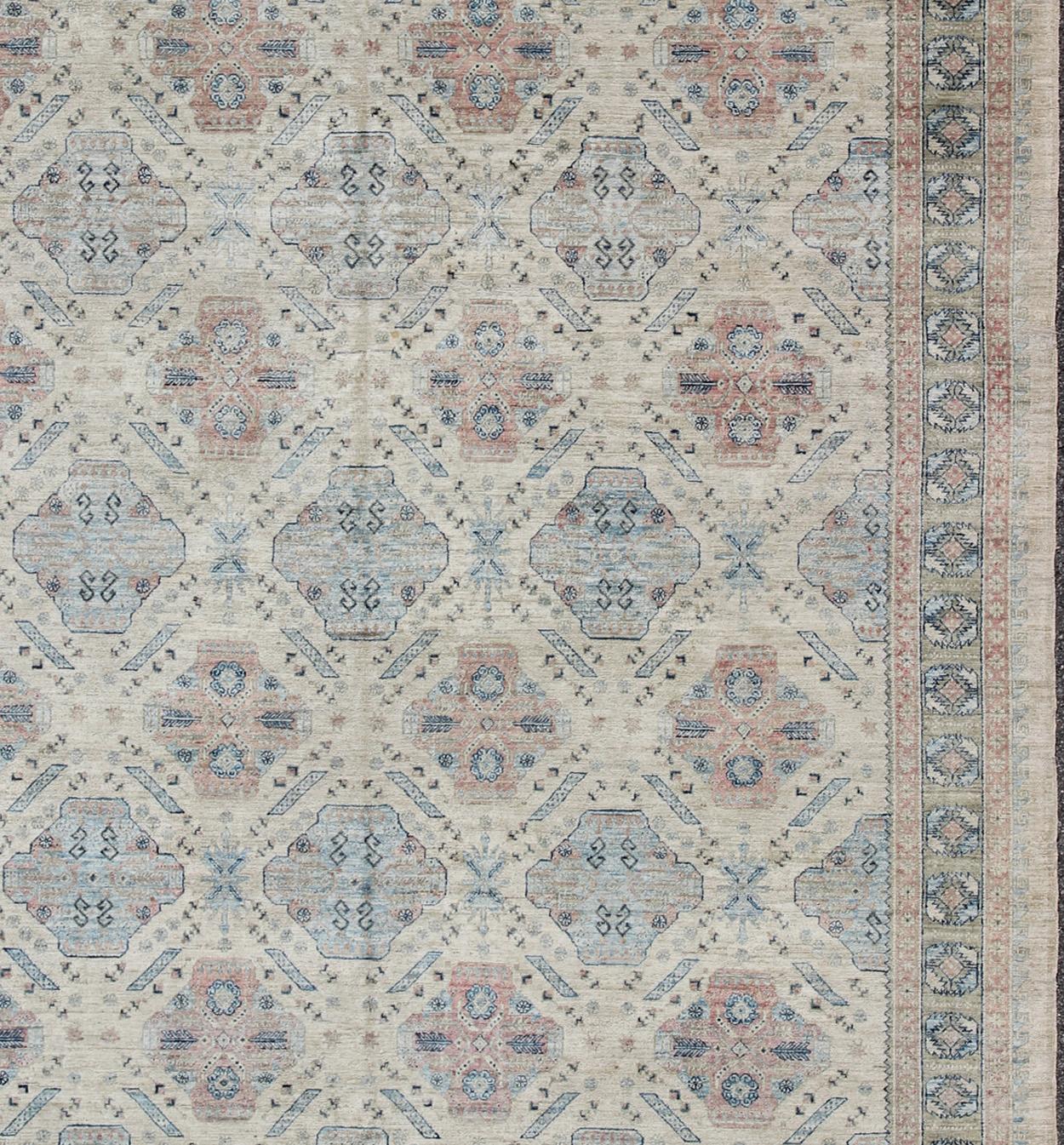 Khotan Design Rug With All-Over Geometric Pattern by Keivan Woven Arts  In New Condition For Sale In Atlanta, GA