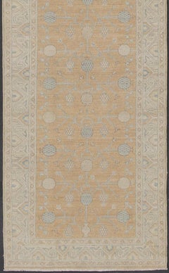 Afghan Khotan Runner with All-Over Geometric-Pomegranate Pattern