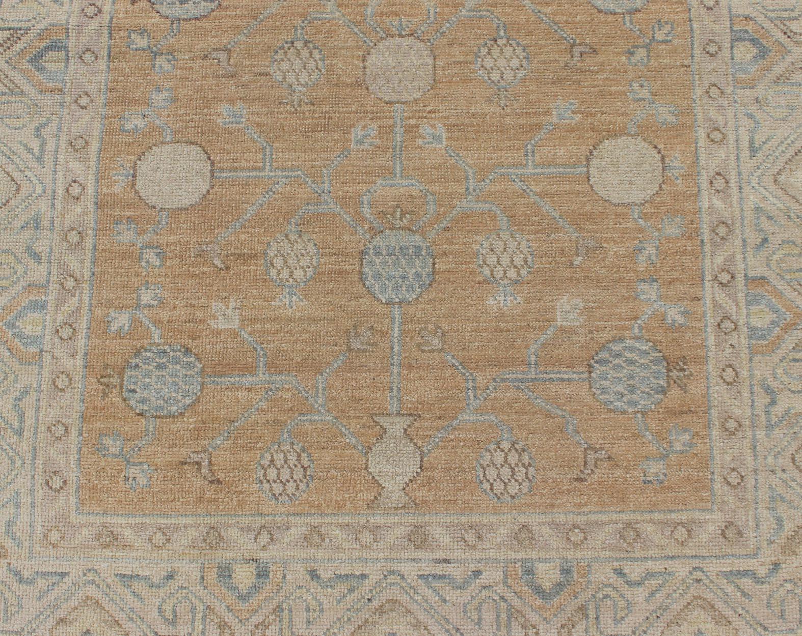 Contemporary Afghan Khotan Runner with All-Over Geometric-Pomegranate Pattern For Sale