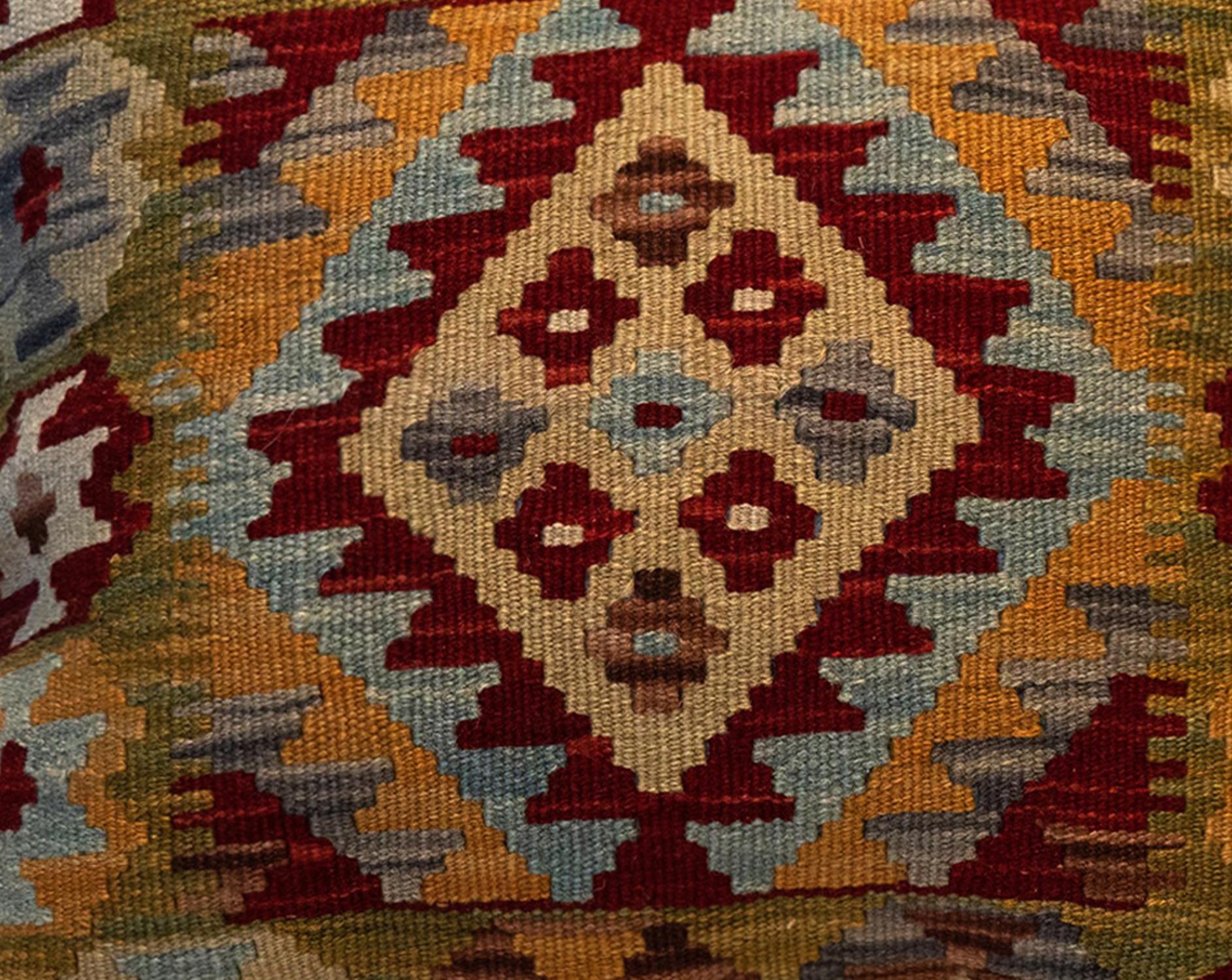 Hollywood Regency Afghan Kilim Cushion Cover Handwoven Wool Scatter Pillow Case