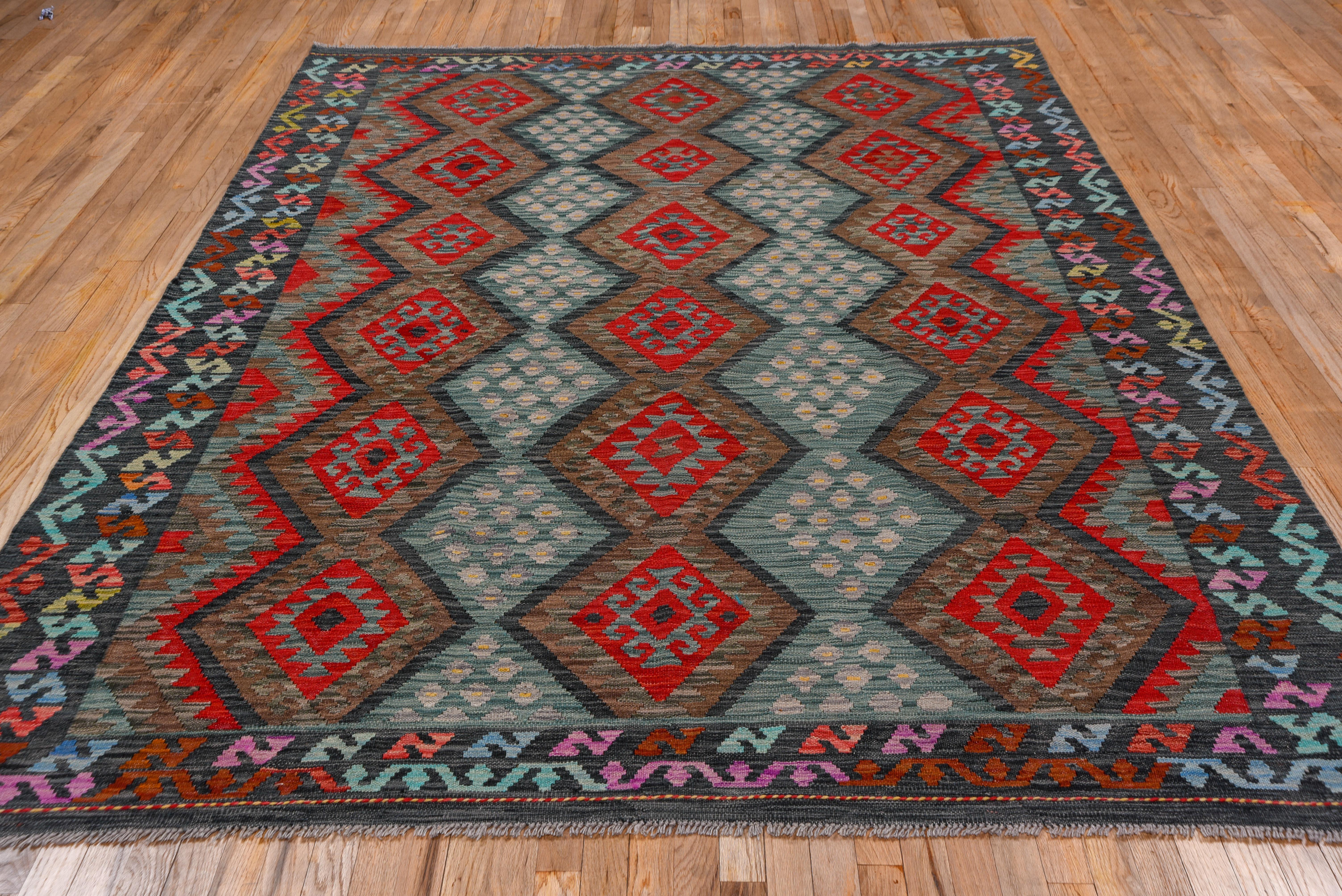 Afghan Kilim Flatweave in Multicolor In Good Condition For Sale In New York, NY