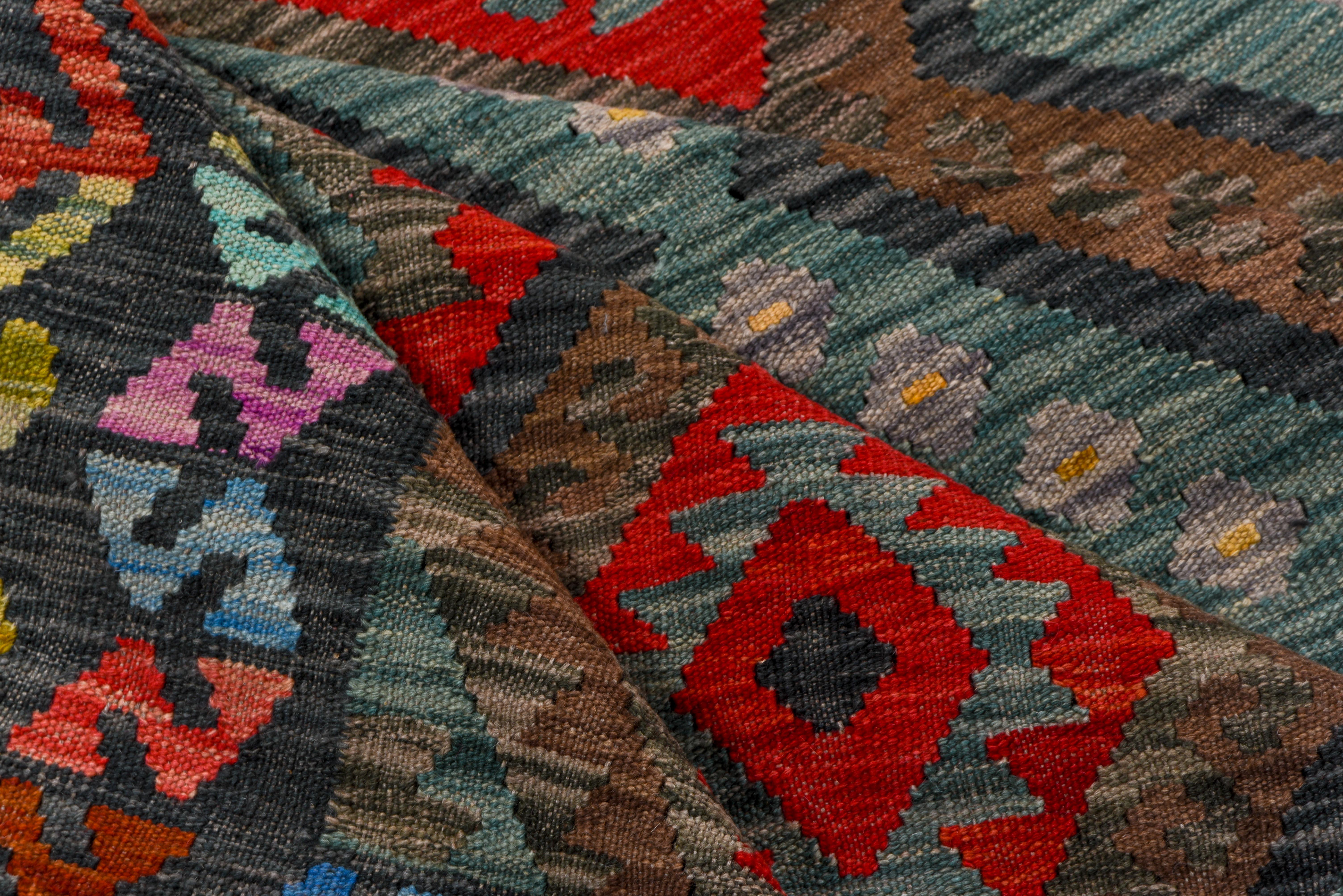 Afghan Kilim Flatweave in Multicolor For Sale 3