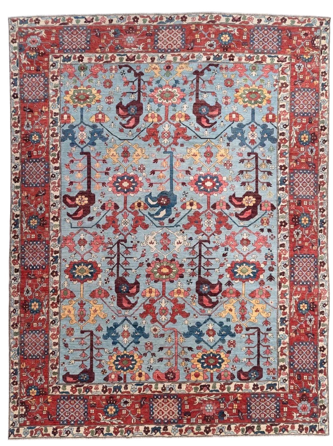 Handgeknüpfter Wollteppich eines afghanisch-kurdischen Stammes, 9'1" x 11'11"
