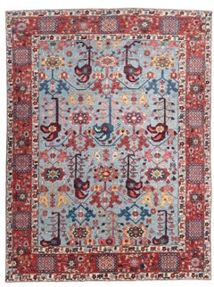 Afghan Kurdish Tribal Hand-Knotted Wool Rug, 9'1" x 11'11"