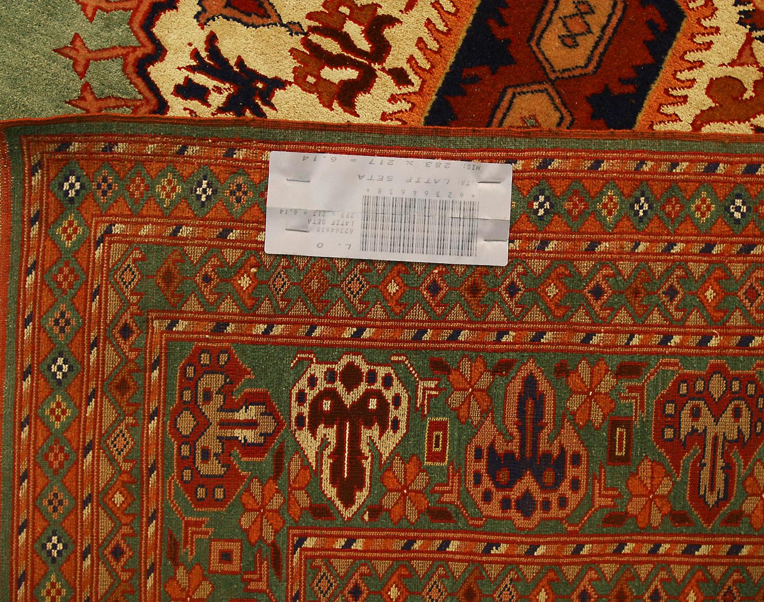 Afghan Latif Elegant Silk Light Green Field Carpet, XXI Century In Good Condition For Sale In Ferrara, IT
