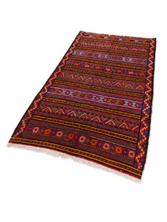 Afghan Maimana-Style Persian Tribal Kilim Rug, 58 x 96 in