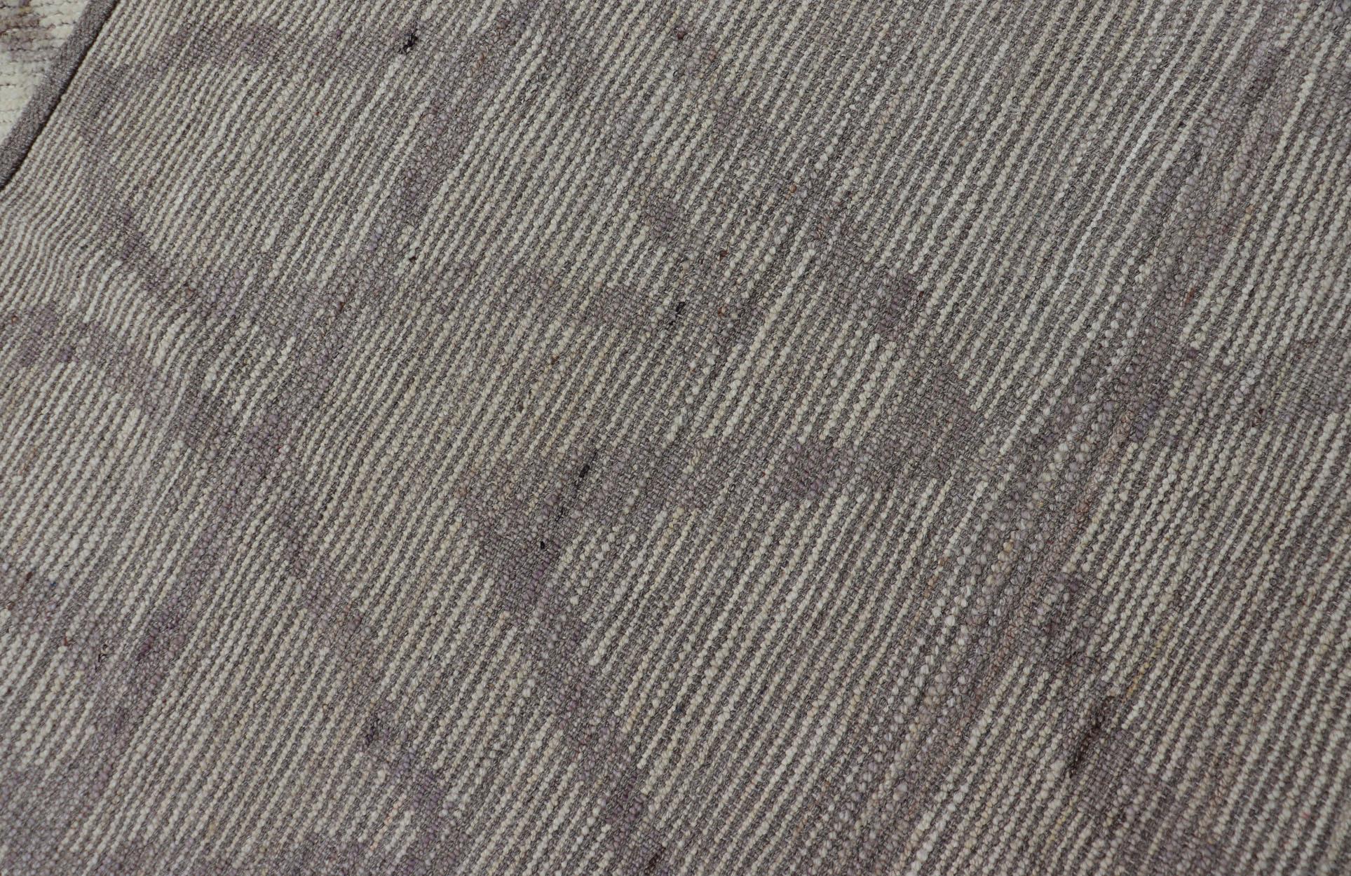 Afghanischer moderner Chevron-Läufer in Hell Creme und Dunkelgrau, ungewöhnlich im Angebot 4