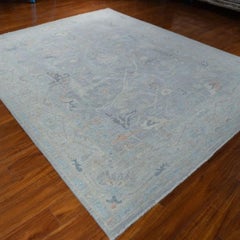 Afghan Oushak Classic Hand-Knotted Wool Rug, 7'11" x 9'11"