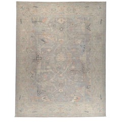 Afghan Oushak Classic Hand-Knotted Wool Rug, 7'11" x 9'11"