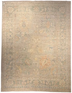 Afghan Oushak Classic Hand-Knotted Wool Rug, 9' x 11'9"