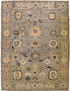 Afghan Oushak Tribal Hand-Knotted Wool Rug, 9'2" x 11'9"