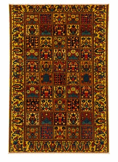 Afghan Persian Bakhtiari-Style Kheshti Garden Rug, 67 x 122 in