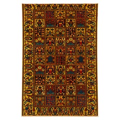 Afghan Persian Bakhtiari-Style Kheshti Garden Rug, 67 x 122 in