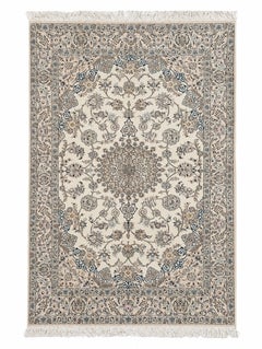 Afghan Persian Nain-Style Hand-Knotted Wool Rug, 65.35 × 105.12 in