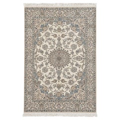 Afghan Persian Nain-Style Hand-Knotted Wool Rug, 65.35 × 105.12 in