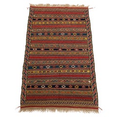 Afghan Persian-Style Tribal Kilim Rug, 57.1 x 106.3 Inches