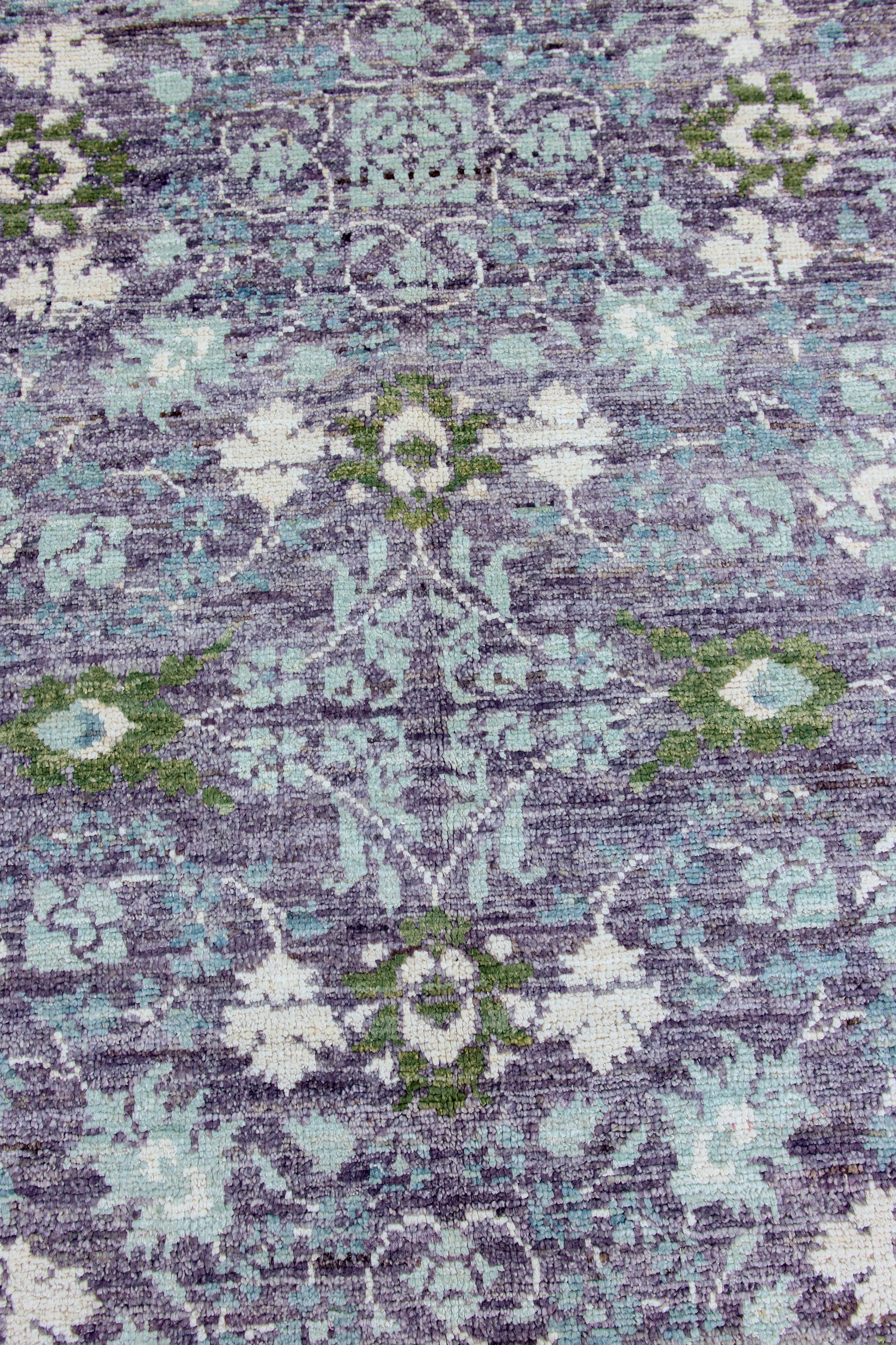 Afghan Purple Transitional Rug In Excellent Condition For Sale In Los Angeles, CA