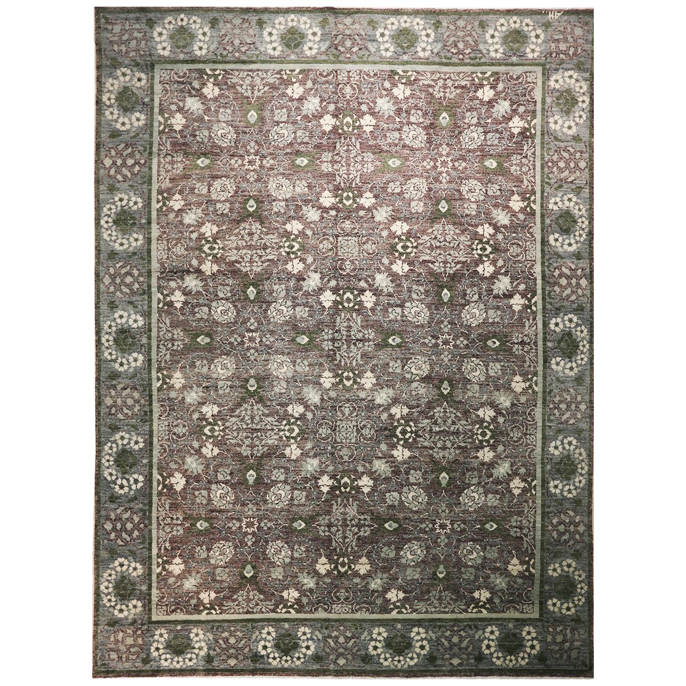 Tapis afghan transitionnel violet en vente