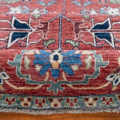 Afghan Round Serapi Tribal Hand-Knotted Wool Rug, 8' x 8'