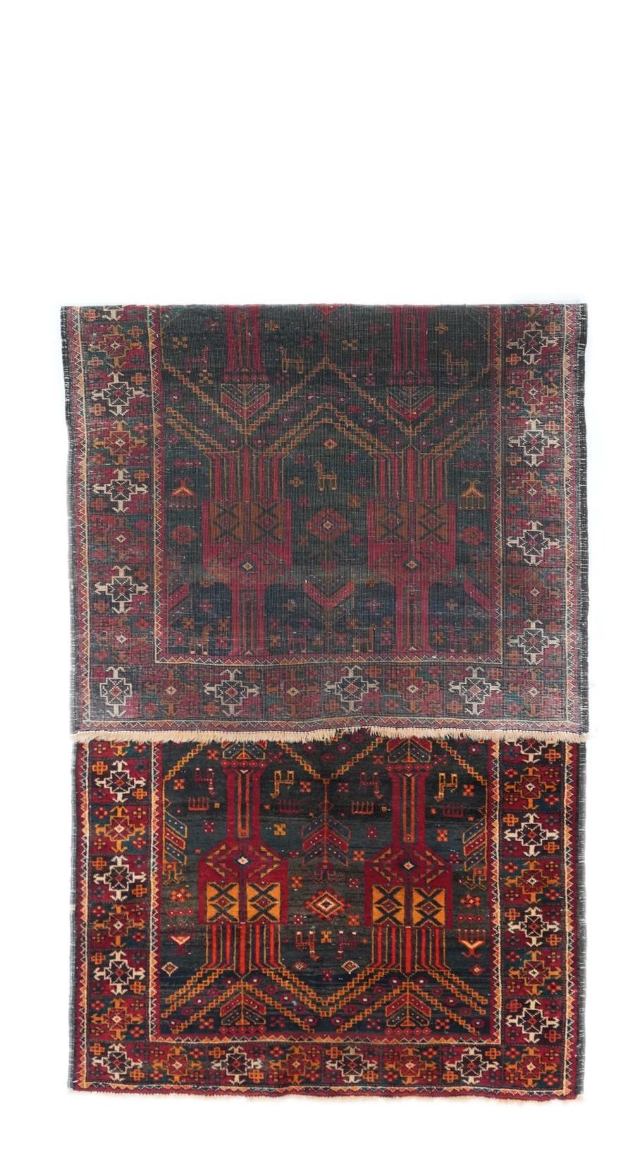 Afghan rug 3'8'' x 9'2''. The Turkmen style 