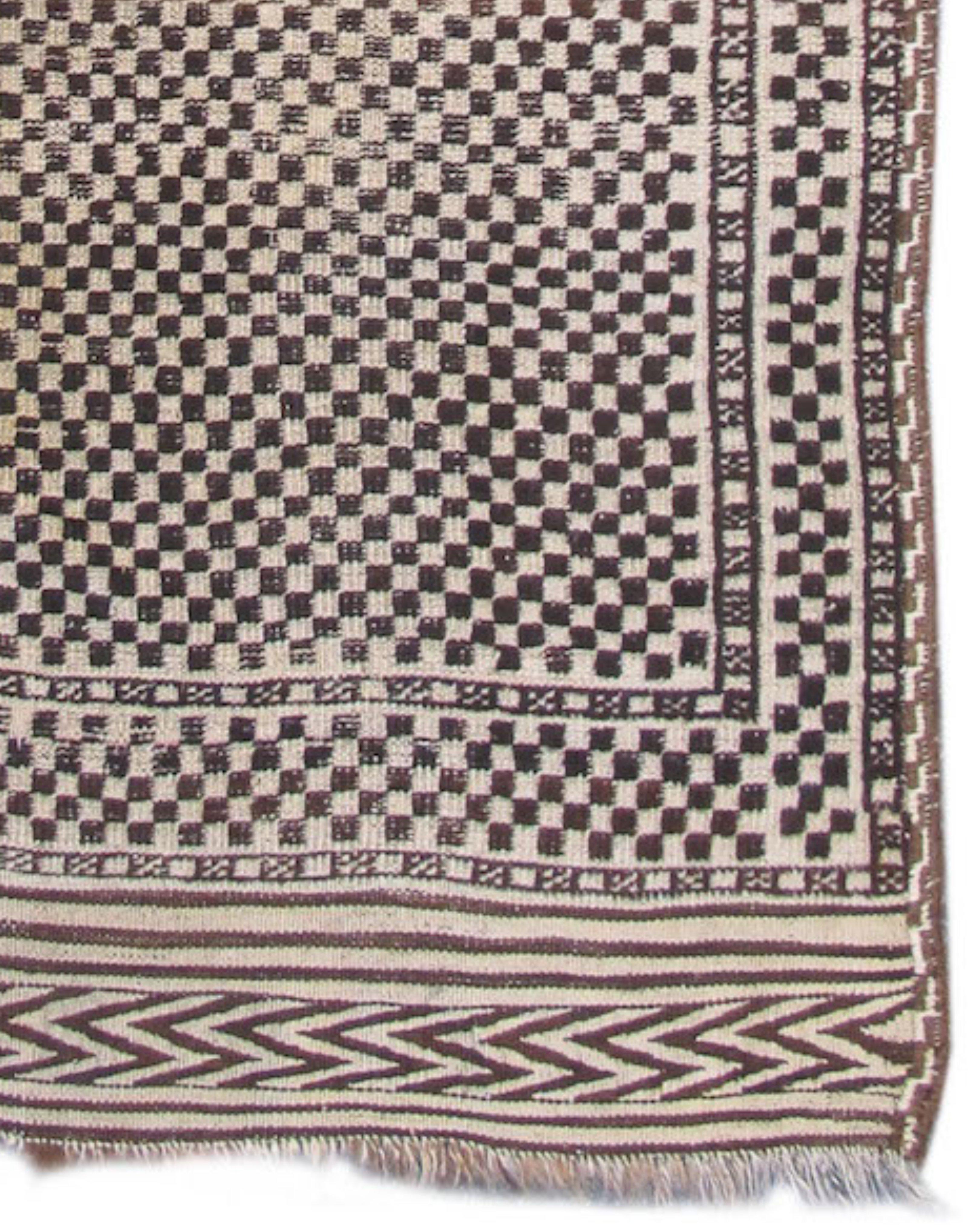 Antique Afghan Checkerboard Rug, Early 20th Century 1