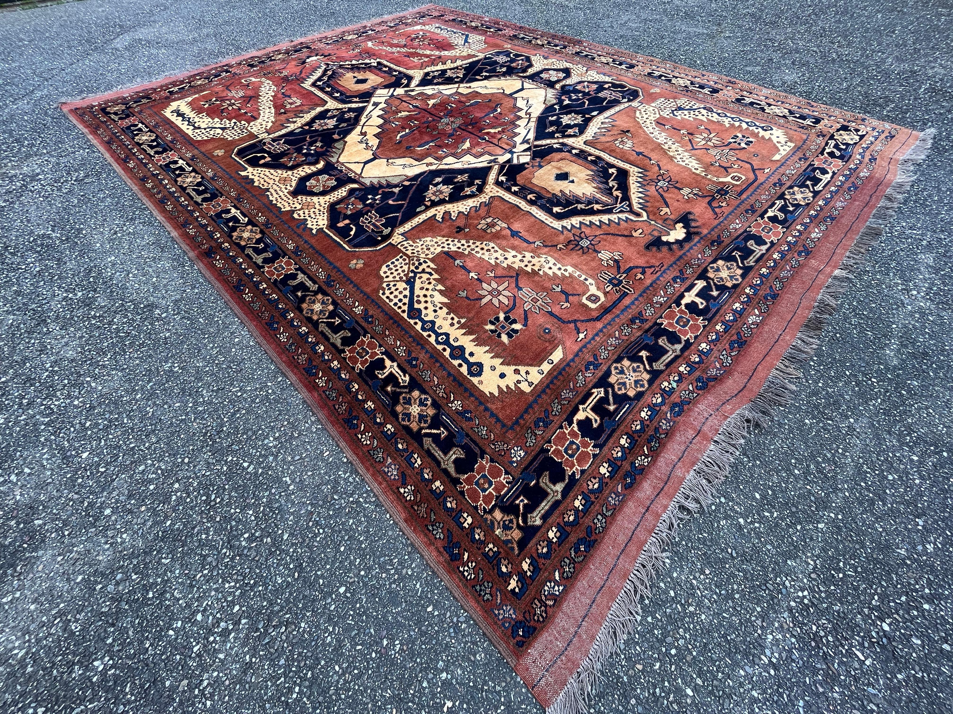 Afghanischer Teppich im Kargai-Design Heriz Serapi im Angebot 5
