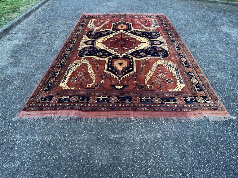 Afghan Rug Kargai Design Heriz Serapi For Sale at 1stDibs