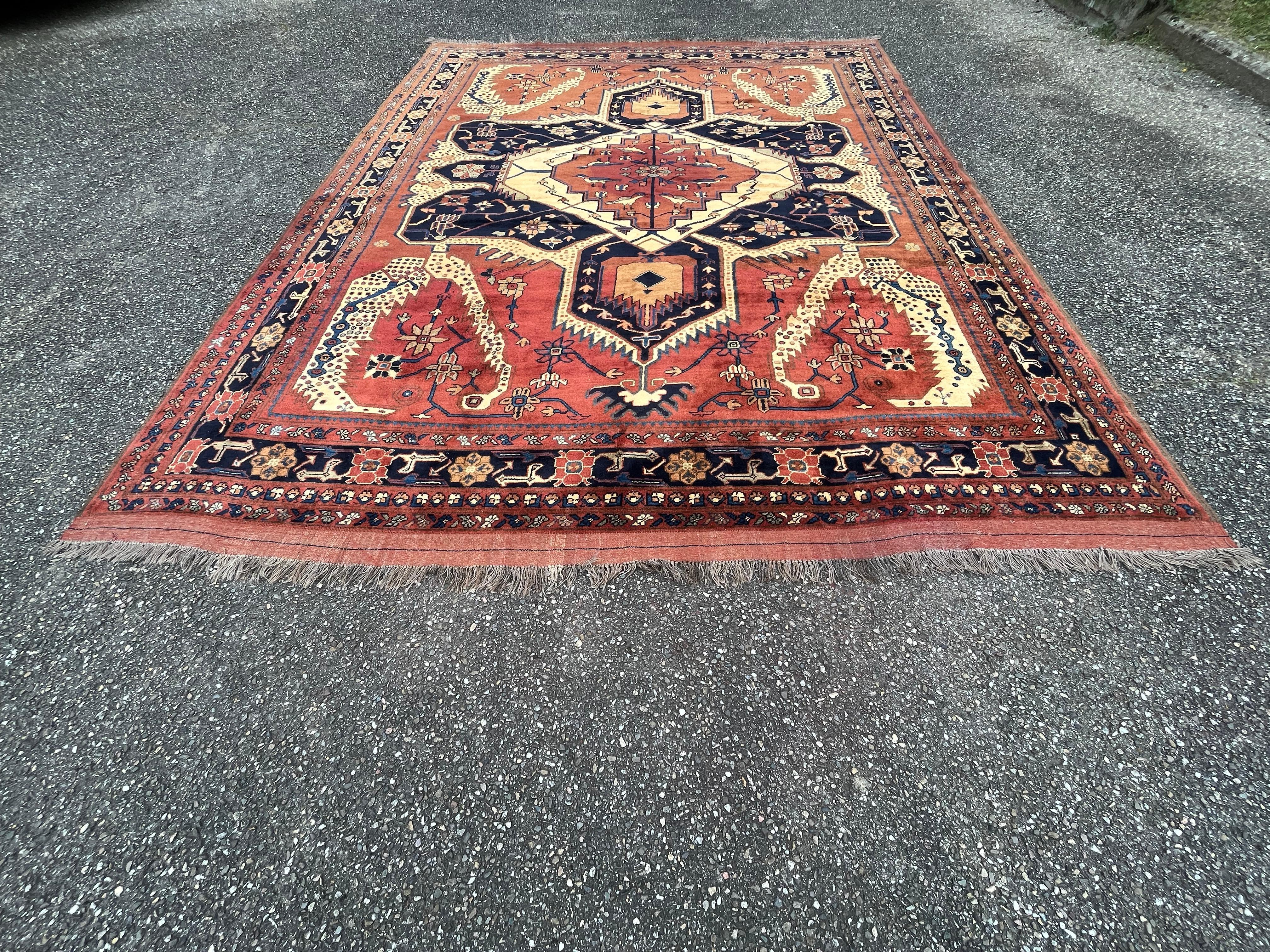 Afghanischer Teppich im Kargai-Design Heriz Serapi (Handgewebt) im Angebot