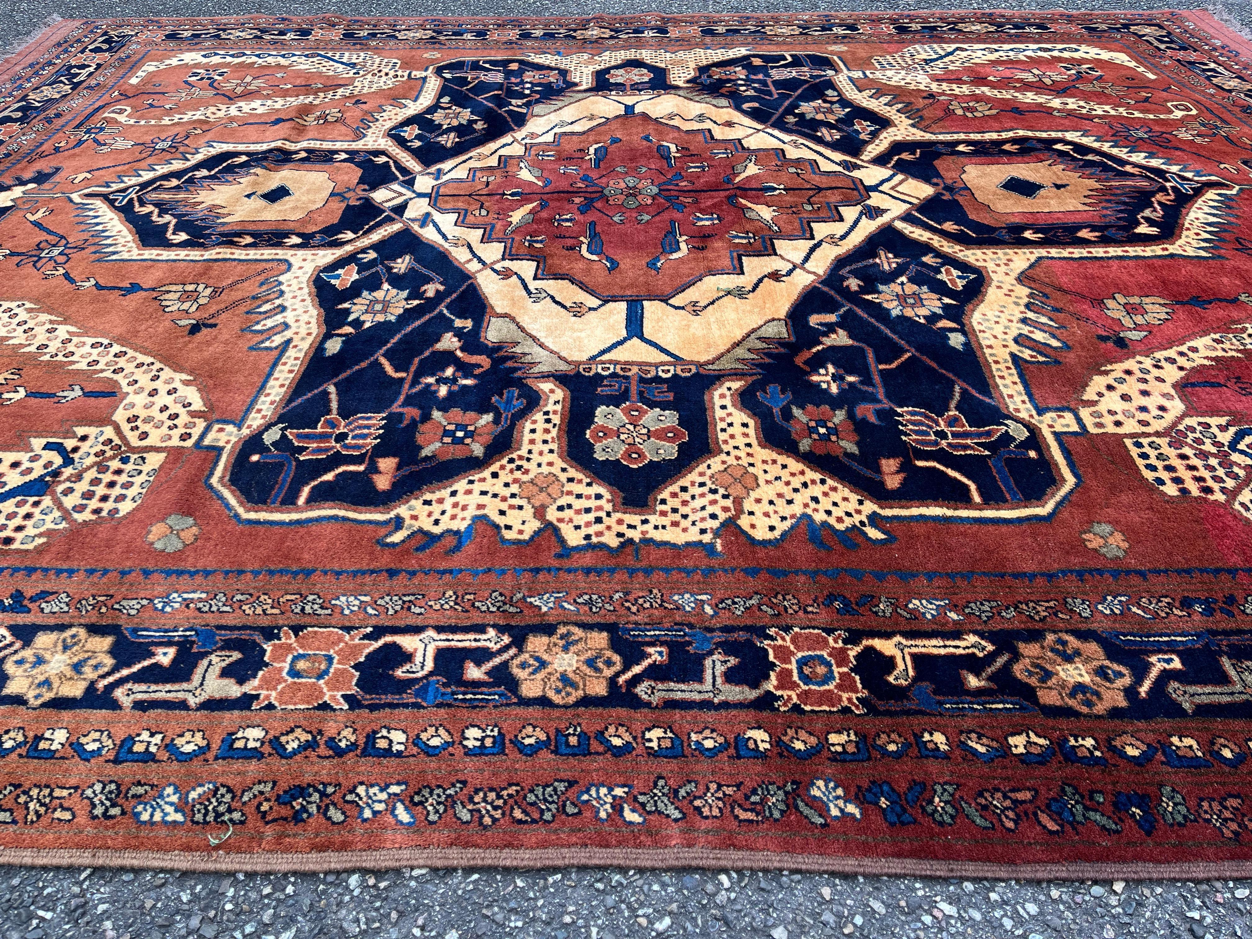 Afghanischer Teppich im Kargai-Design Heriz Serapi (20. Jahrhundert) im Angebot