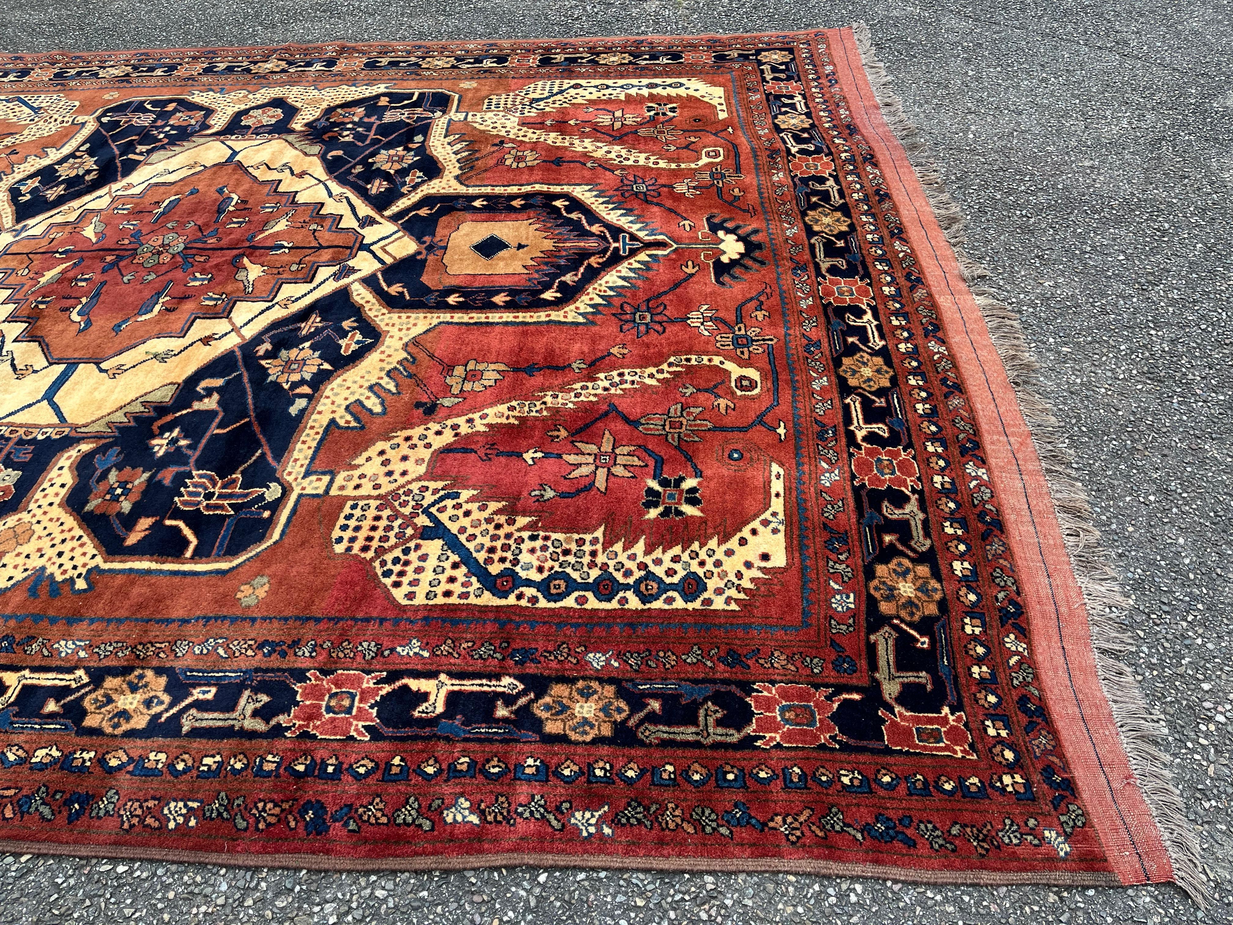 Afghanischer Teppich im Kargai-Design Heriz Serapi (Wolle) im Angebot