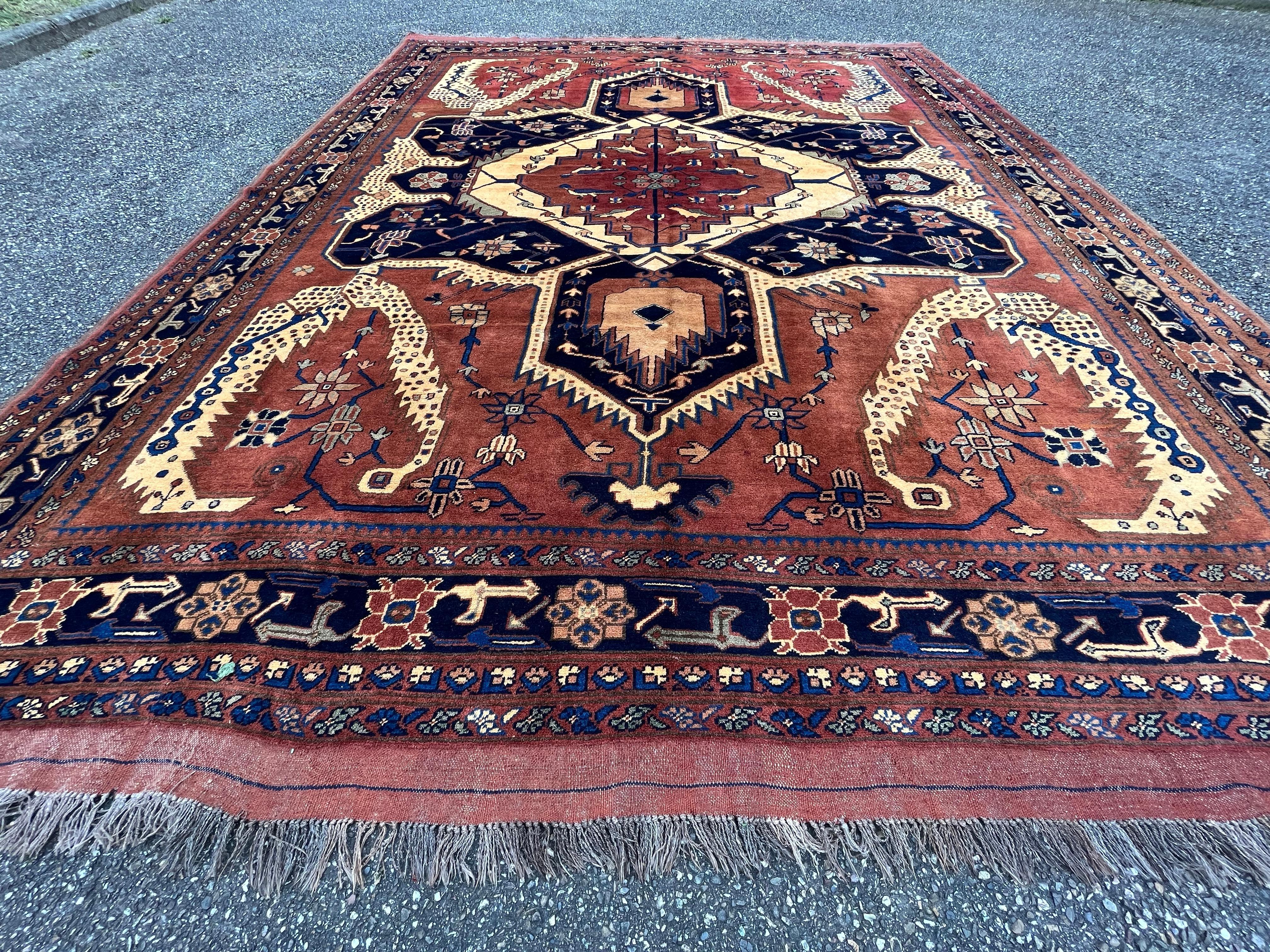 Afghanischer Teppich im Kargai-Design Heriz Serapi im Angebot 2