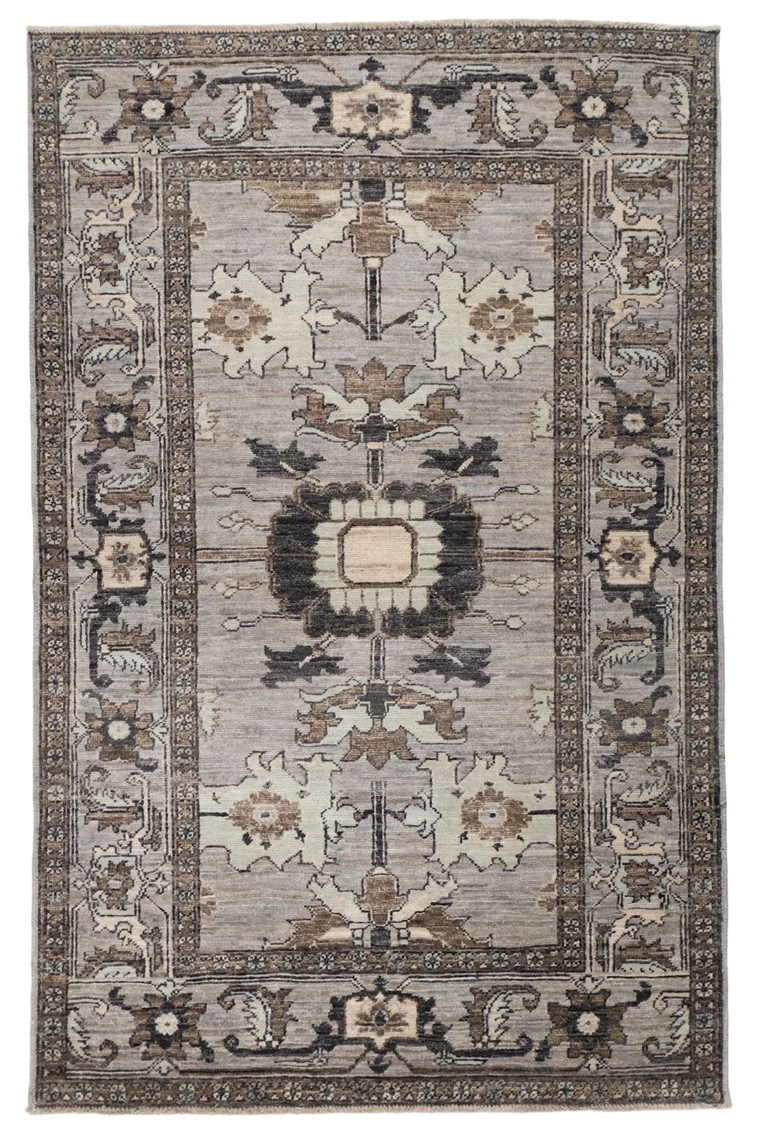 Afghan Serapi Tribal Hand-Knotted Wool Rug, 3' x 4'11" For Sale