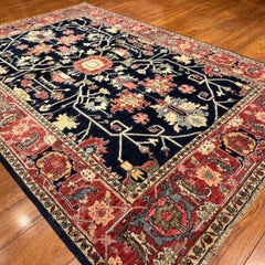 Tapis afghan en laine « Serapi » noué à la main par une tribu, 4'1" x 6'